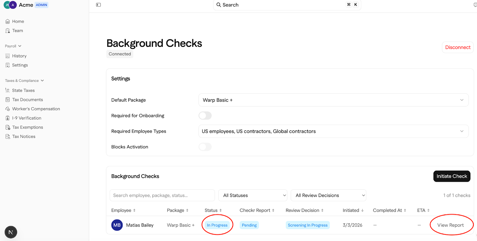 Warp / Checkr Integration User Guide