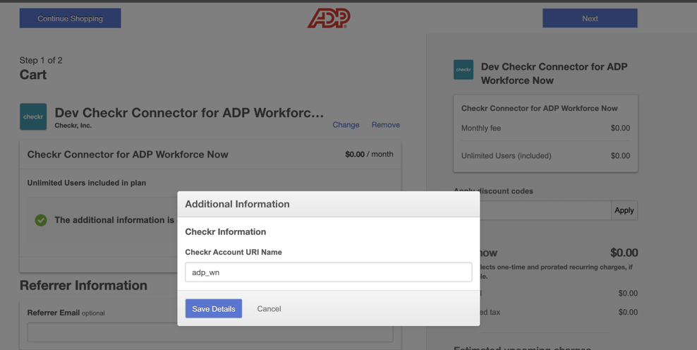ADP Workforce Now & ADP Next Generation / Checkr Integration User Guide