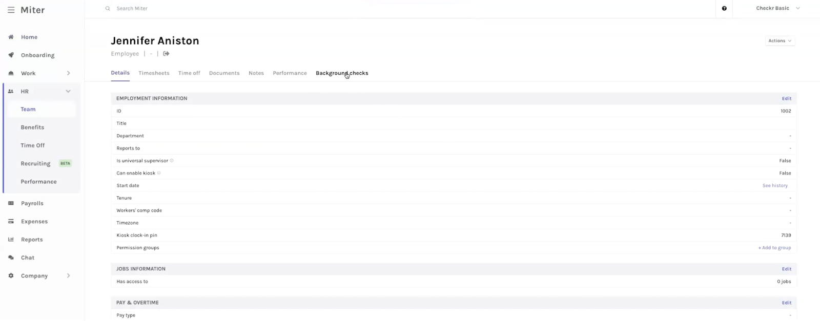 Miter / Checkr Integration User Guide