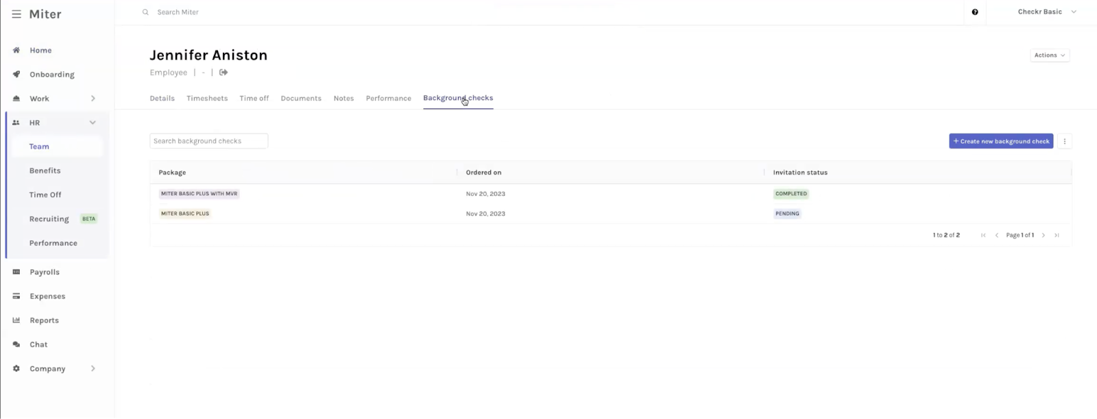 Miter / Checkr Integration User Guide