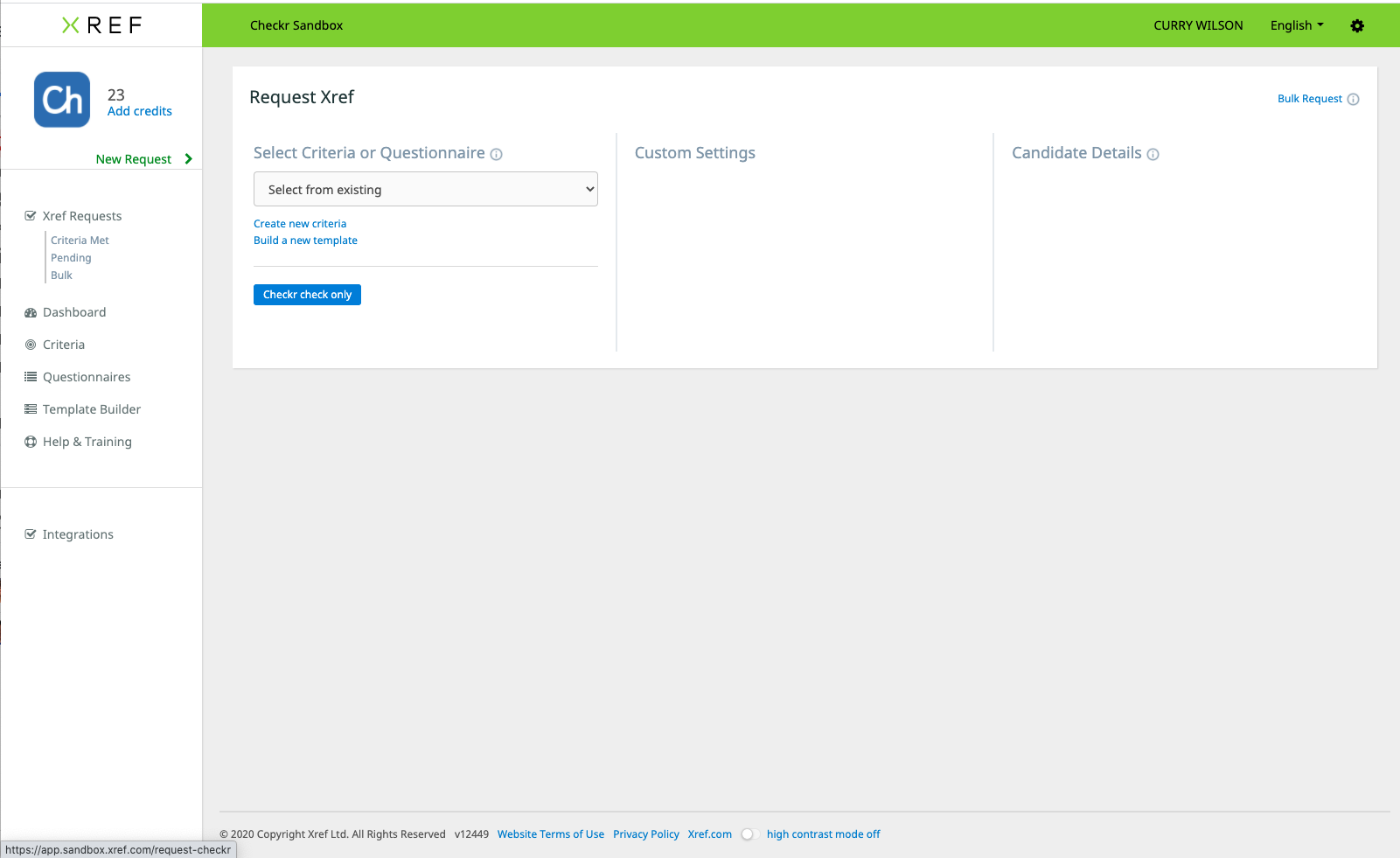 Xref / Checkr Integration User Guide