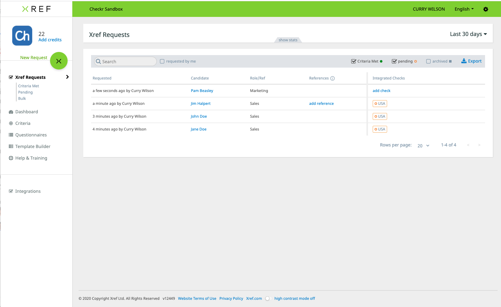 Xref / Checkr Integration User Guide