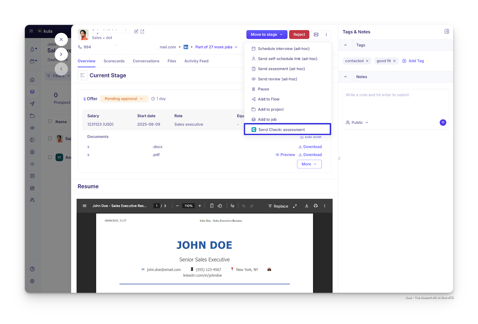 Kula / Checkr Integration User Guide