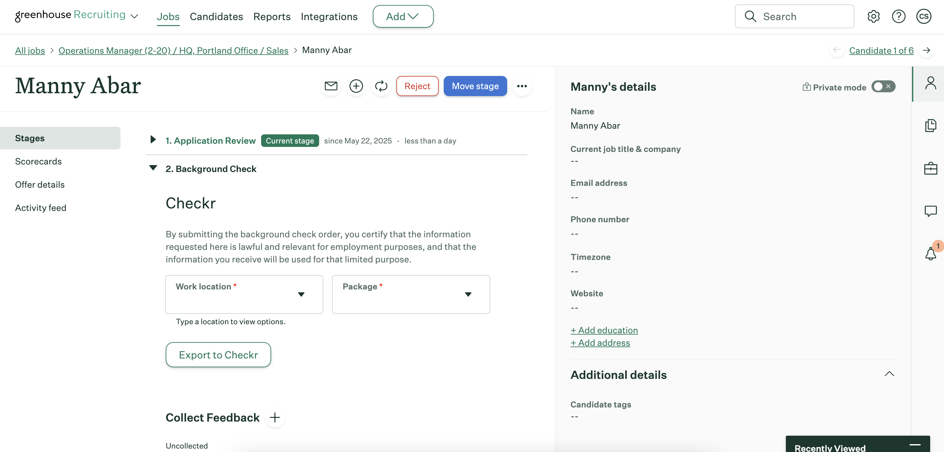 Greenhouse / Checkr Integration User Guide