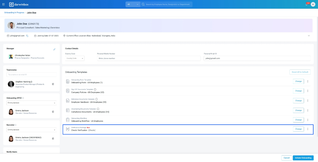 Darwinbox / Checkr Integration User Guide