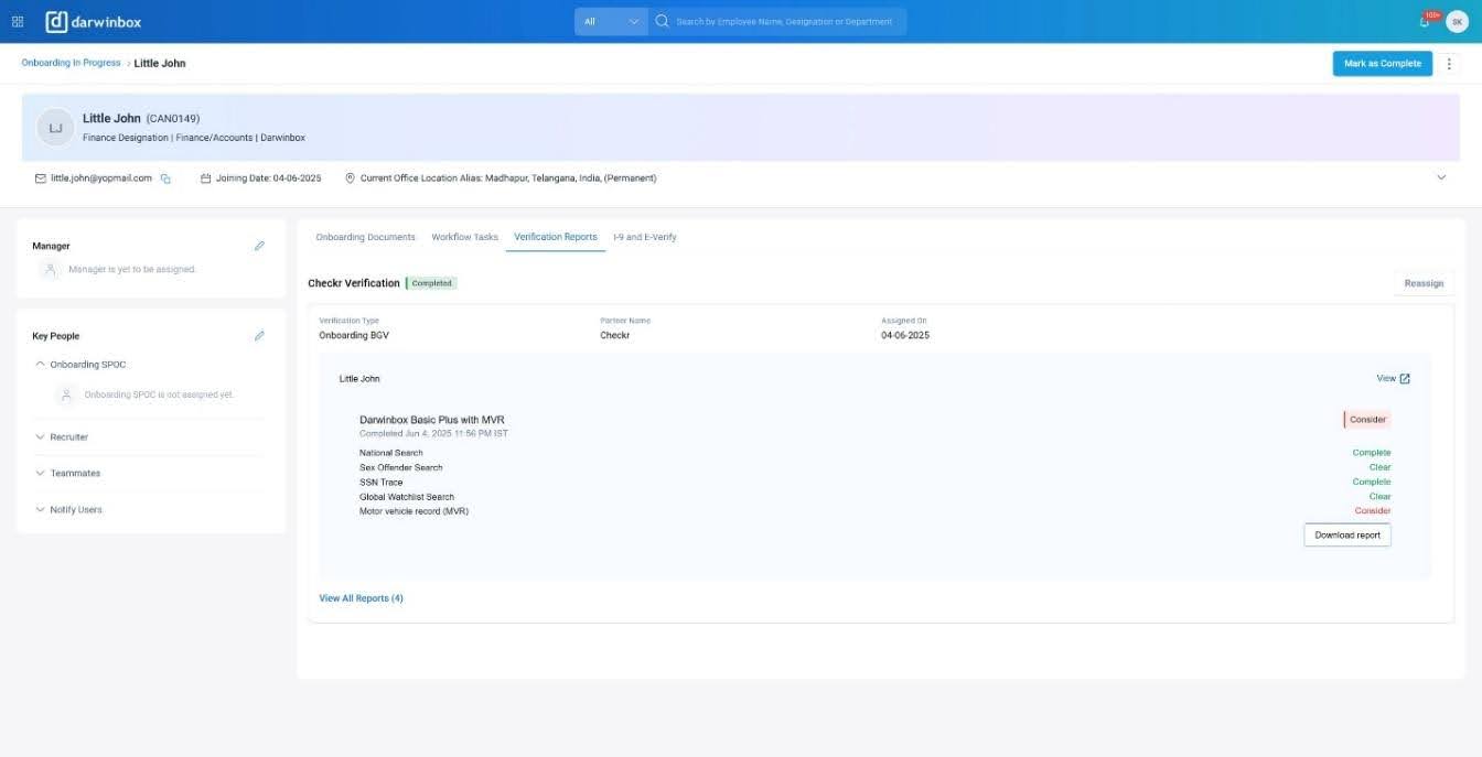 Darwinbox / Checkr Integration User Guide