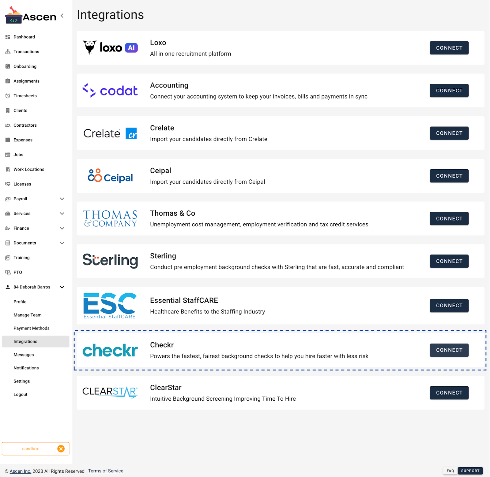 Ascen / Checkr Integration User Guide