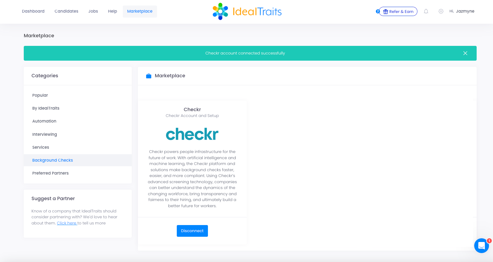 IdealTraits / Checkr Integration User Guide