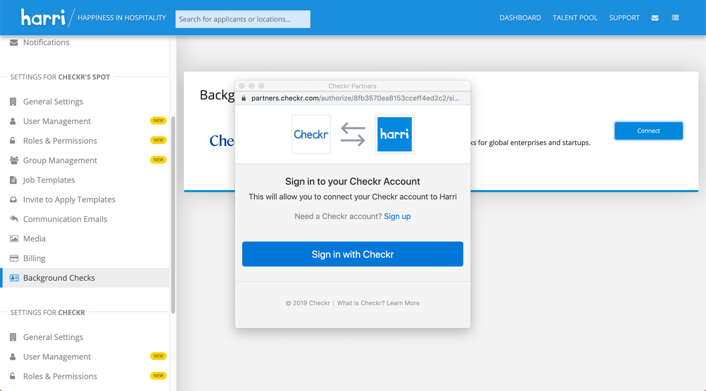 Harri / Checkr Integration User Guide