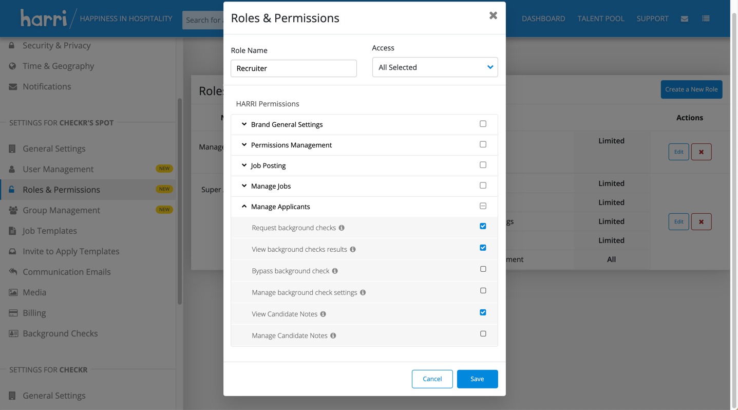 Harri / Checkr Integration User Guide