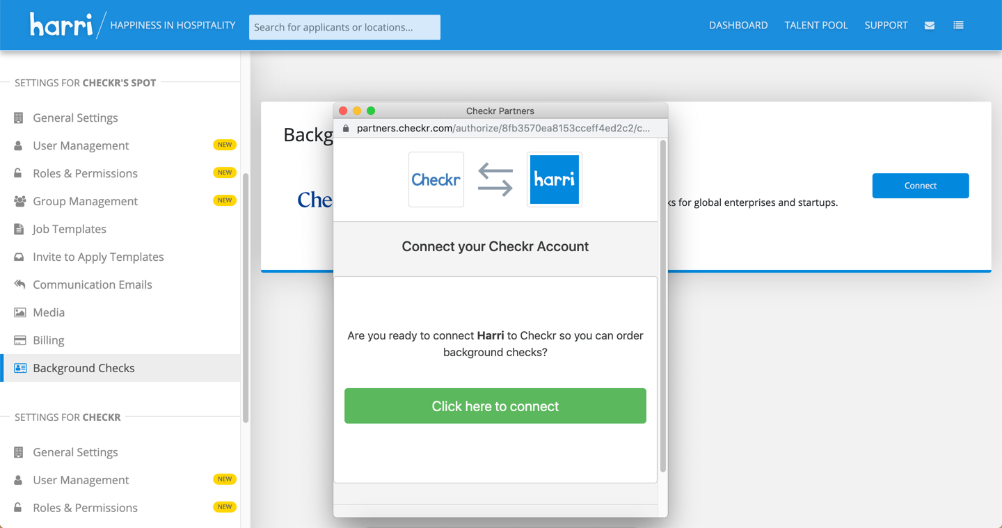 Harri / Checkr Integration User Guide