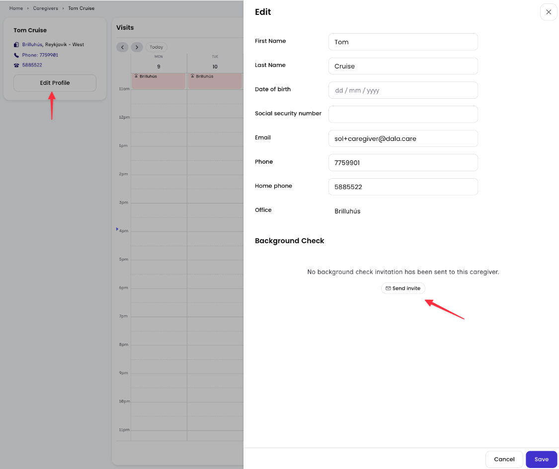 Dala.Care / Checkr Integration User Guide