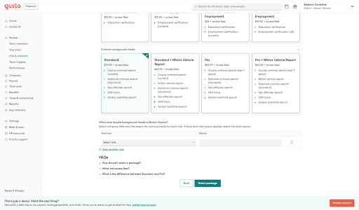 Gusto / Checkr Integration User Guide