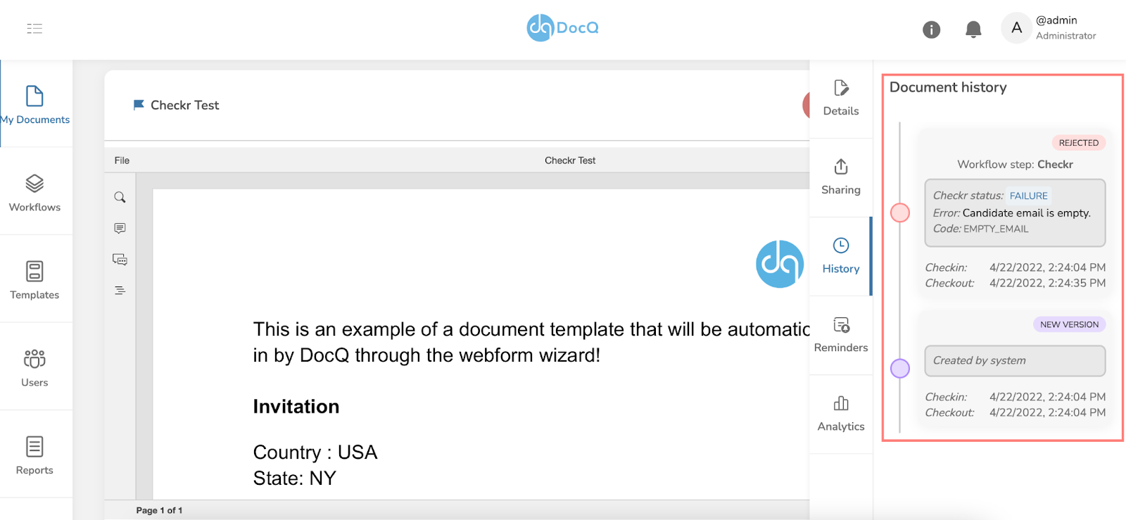 DocQ / Checkr Integration User Guide