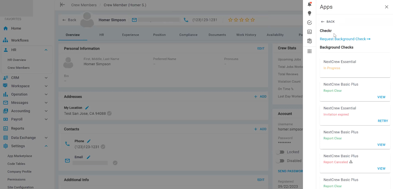 NextCrew / Checkr Integration User Guide