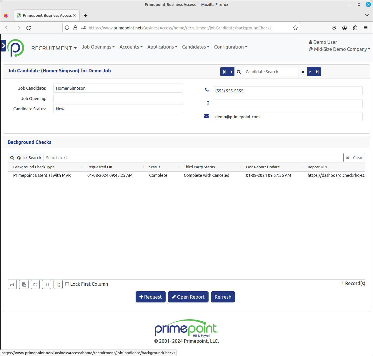 Primepoint / Checkr Integration User Guide