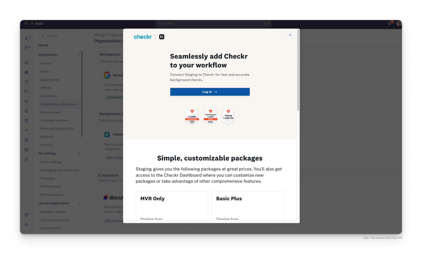 Kula / Checkr Integration User Guide