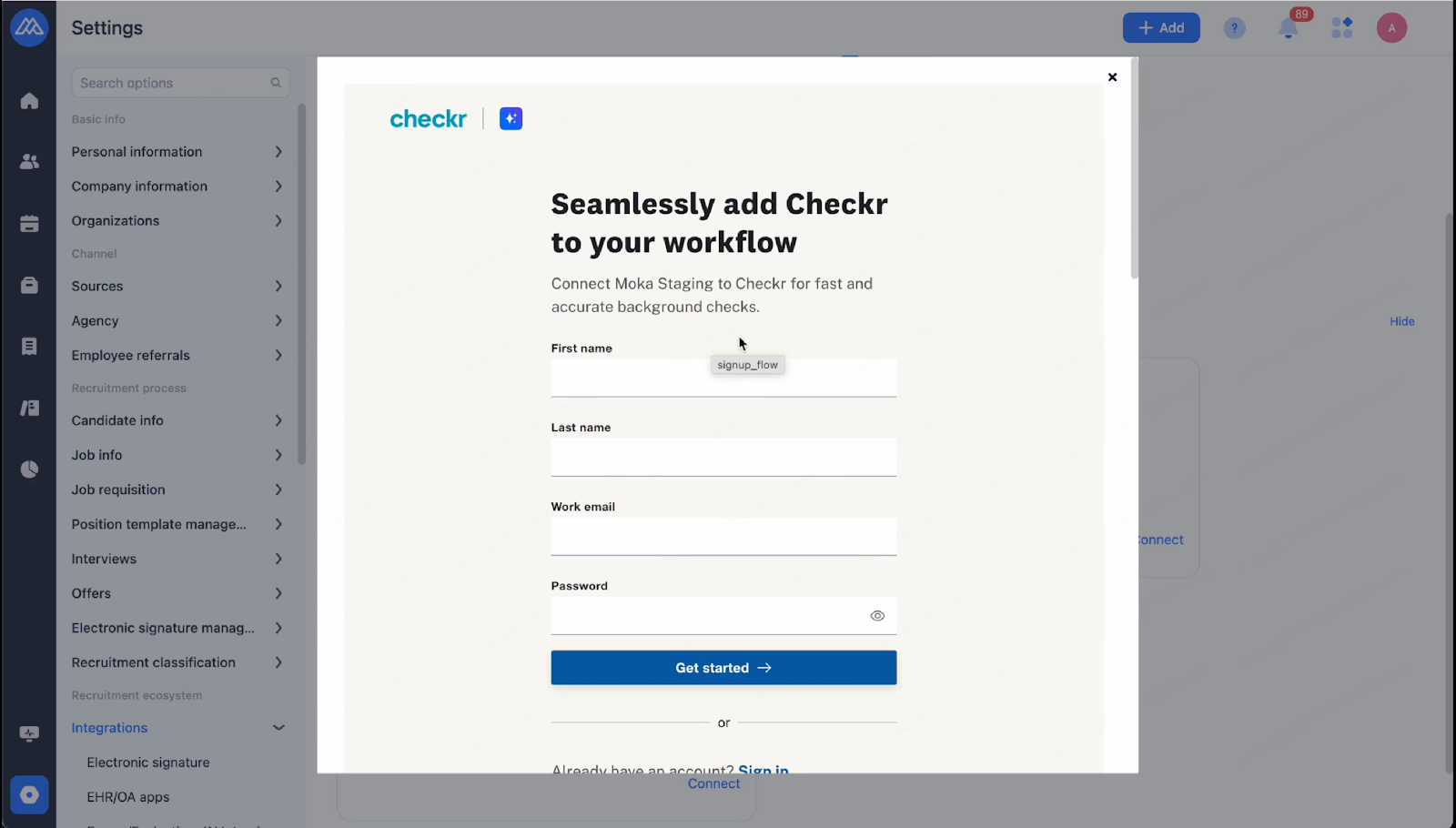 MokaHR / Checkr Integration User Guide